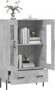 vidaXL Wysoka szafka, szarość betonu, 69,5x31x115 cm 4