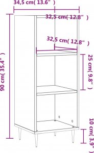 vidaXL Szafka, szary dąb sonoma, 34,5x32,5x90 cm 9