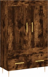 vidaXL Wysoka szafka, przydymiony dąb, 69,5x31x115 cm 2