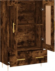 vidaXL Wysoka szafka, przydymiony dąb, 69,5x31x115 cm 6