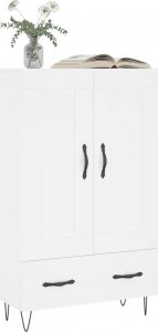 vidaXL Wysoka szafka, biała, 69,5x31x115 cm 3