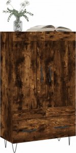 vidaXL Wysoka szafka, przydymiony dąb, 69,5x31x115 cm 3