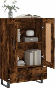 vidaXL Wysoka szafka, przydymiony dąb, 69,5x31x115 cm 4