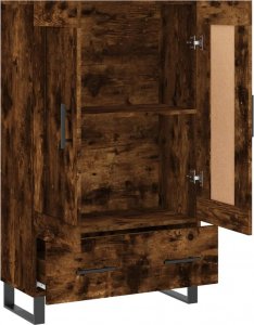 vidaXL Wysoka szafka, przydymiony dąb, 69,5x31x115 cm 6