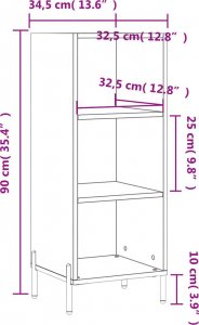 vidaXL Szafka czarna 34,5x32,5x90 cm 9