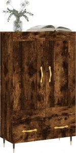 vidaXL Wysoka szafka, przydymiony dąb, 69,5x31x115 cm 3