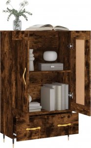 vidaXL Wysoka szafka, przydymiony dąb, 69,5x31x115 cm 4