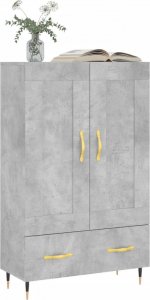 vidaXL Wysoka szafka, szarość betonu, 69,5x31x115 cm 3