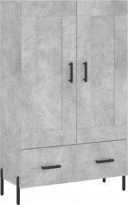 vidaXL Wysoka szafka, szarość betonu, 69,5x31x115 cm 2