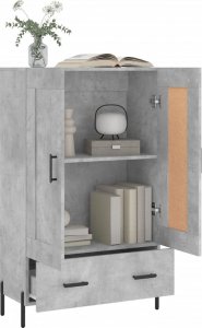 vidaXL Wysoka szafka, szarość betonu, 69,5x31x115 cm 4