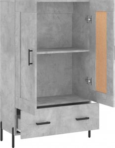 vidaXL Wysoka szafka, szarość betonu, 69,5x31x115 cm 6