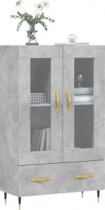 vidaXL Wysoka szafka, szarość betonu, 69,5x31x115 cm 3