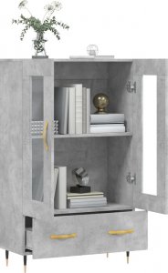 vidaXL Wysoka szafka, szarość betonu, 69,5x31x115 cm 4