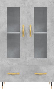 vidaXL Wysoka szafka, szarość betonu, 69,5x31x115 cm 6