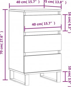 vidaXL Komoda, przydymiony dąb, 40x35x70 cm, materiał drewnopochodny 11