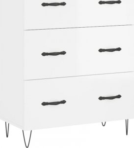 vidaXL Szafka, biała, połysk, 69,5x34x90 cm 2