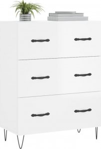 vidaXL Szafka, biała, połysk, 69,5x34x90 cm 3