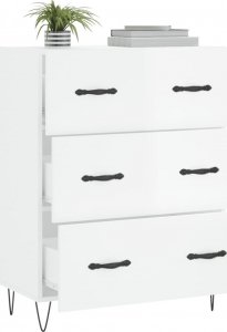 vidaXL Szafka, biała, połysk, 69,5x34x90 cm 4