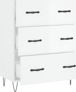 vidaXL Szafka, biała, połysk, 69,5x34x90 cm 6