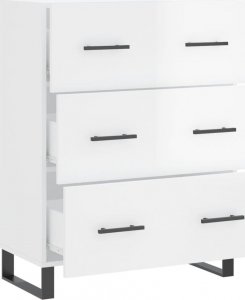 vidaXL Szafka, biała, połysk, 69,5x34x90 cm, materiał drewnopochodny 6