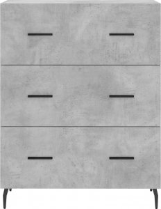 vidaXL Szafka, szarość betonu, 69,5x34x90 cm, materiał drewnopochodny 5