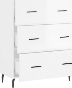 vidaXL Szafka, biała, połysk, 69,5x34x90 cm 6