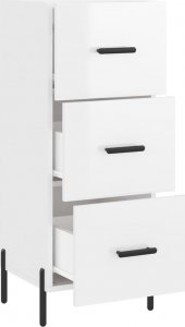 vidaXL Szafka, biała, połysk, 34,5x34x90 cm, materiał drewnopochodny 5