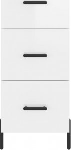 vidaXL Szafka, biała, połysk, 34,5x34x90 cm, materiał drewnopochodny 6