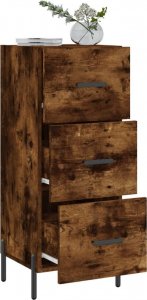 vidaXL Szafka, przydymiony dąb, 34,5x34x90 cm, materiał drewnopochodny 4
