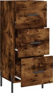 vidaXL Szafka, przydymiony dąb, 34,5x34x90 cm, materiał drewnopochodny 5