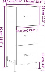 vidaXL Szafka, dąb sonoma, 34,5x34x90 cm 12