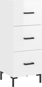 vidaXL Szafka, biała, połysk, 34,5x34x90 cm 2