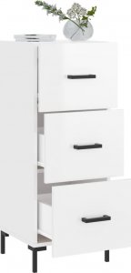 vidaXL Szafka, biała, połysk, 34,5x34x90 cm 4