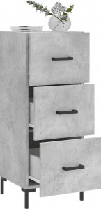 vidaXL Szafka, szarość betonu, 34,5x34x90 cm, materiał drewnopochodny 4