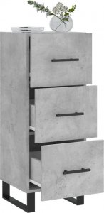 vidaXL Szafka, szarość betonu, 34,5x34x90 cm, materiał drewnopochodny 4
