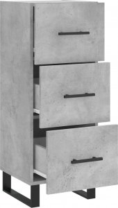 vidaXL Szafka, szarość betonu, 34,5x34x90 cm, materiał drewnopochodny 5