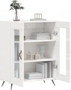 vidaXL Szafka, biała, połysk, 69,5x34x90 cm 4