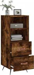 vidaXL Szafka, przydymiony dąb, 34,5x34x90 cm, materiał drewnopochodny 4