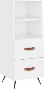 vidaXL Szafka, biała, połysk, 34,5x34x90 cm, materiał drewnopochodny 2