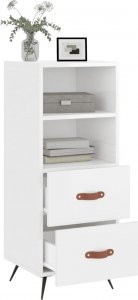 vidaXL Szafka, biała, połysk, 34,5x34x90 cm, materiał drewnopochodny 4