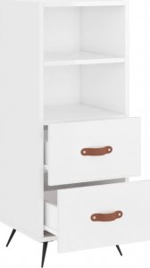 vidaXL Szafka, biała, połysk, 34,5x34x90 cm, materiał drewnopochodny 5