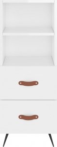 vidaXL Szafka, biała, połysk, 34,5x34x90 cm, materiał drewnopochodny 6