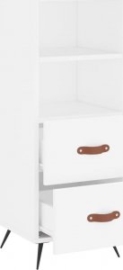 vidaXL Szafka, biała, 34,5x34x90 cm, materiał drewnopochodny 5