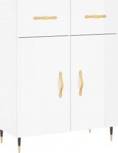 vidaXL Szafka, biała, połysk, 69,5x34x90 cm, materiał drewnopochodny 2