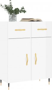 vidaXL Szafka, biała, połysk, 69,5x34x90 cm, materiał drewnopochodny 3