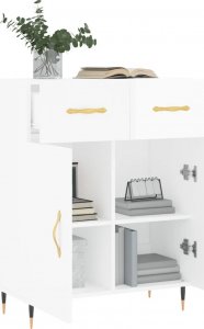 vidaXL Szafka, biała, połysk, 69,5x34x90 cm, materiał drewnopochodny 4