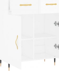vidaXL Szafka, biała, połysk, 69,5x34x90 cm, materiał drewnopochodny 5