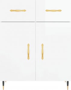 vidaXL Szafka, biała, połysk, 69,5x34x90 cm, materiał drewnopochodny 6