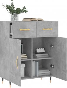 vidaXL Szafka, szarość betonu, 69,5x34x90 cm, materiał drewnopochodny 4
