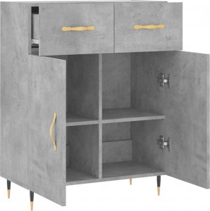 vidaXL Szafka, szarość betonu, 69,5x34x90 cm, materiał drewnopochodny 5